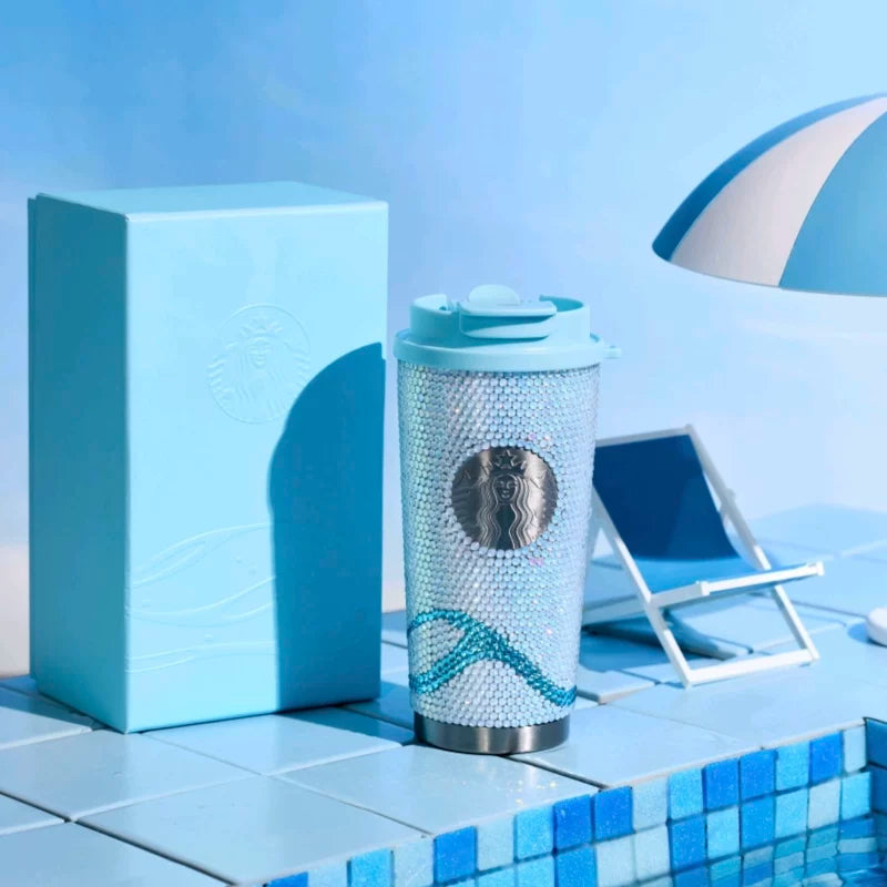 Starbucks China 2025 happy summer series Rhinestone stainless steel cup cup 16oz