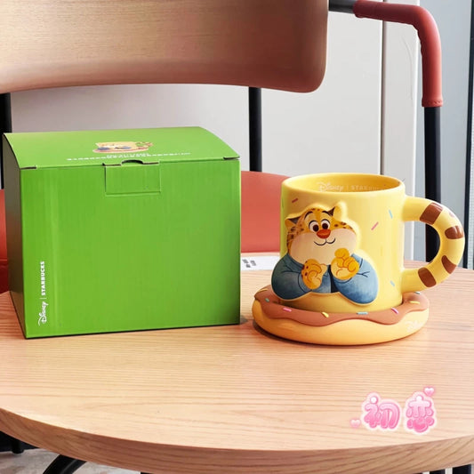 Starbucks China 2025 x Zootopia Collaboration Series Officer Clawhauser Mug with Coaster 414ml 14.57oz
