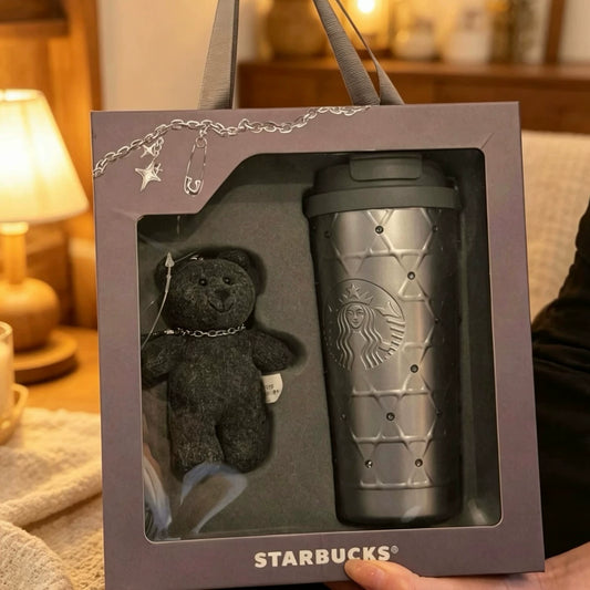 Starbucks China 2026 Ballet Series Black 550ml diamond-faced win-win mouth stainless steel cup gift box