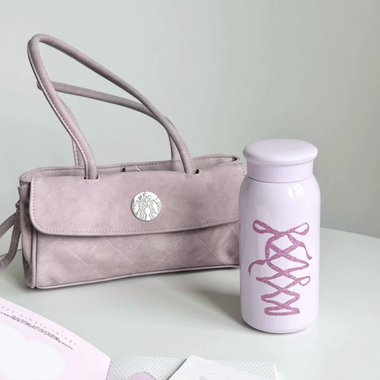 Starbucks China 2026 Ballet Series Pink 355ml Sparkling Ribbon Stainless Steel Cup with Small Bag