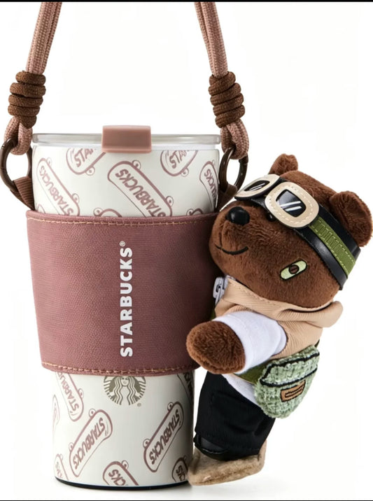 Starbucks China 2026 Bear Store Manager's Town Series 365ml STTOKE Desktop Cup with Brown Bear Cup Cover