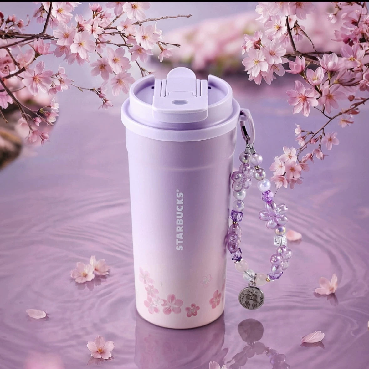 Starbucks China 2026 Cherry Blossoms Online Series Double Drinking Mouth 480ml