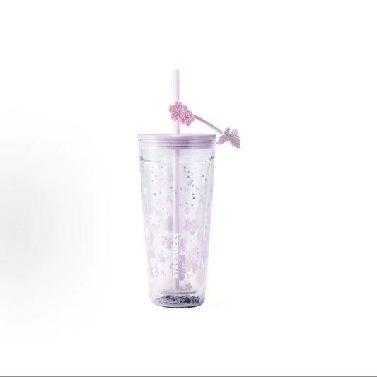 Starbucks China 2026 Cherry Blossoms Online Series Double Wall Glass Straw Cup 650ml