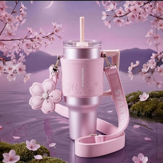 Starbucks China 2026 Cherry Blossoms Online Series Pink Straw Cup 1180ml 40oz