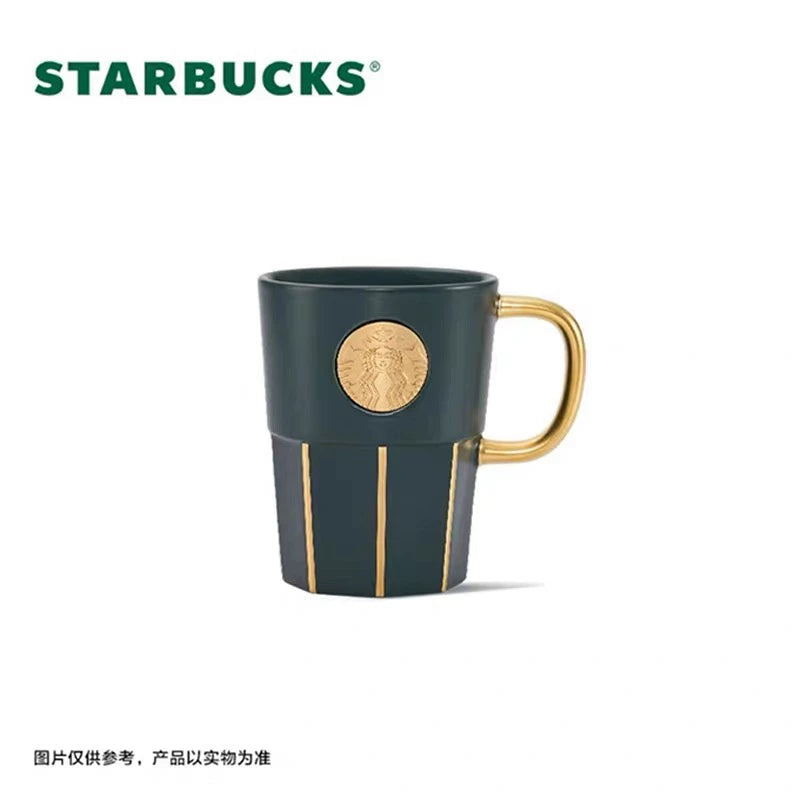 Starbucks China 2026 Dark Green Gilded Series 390ml Nameplate Mug