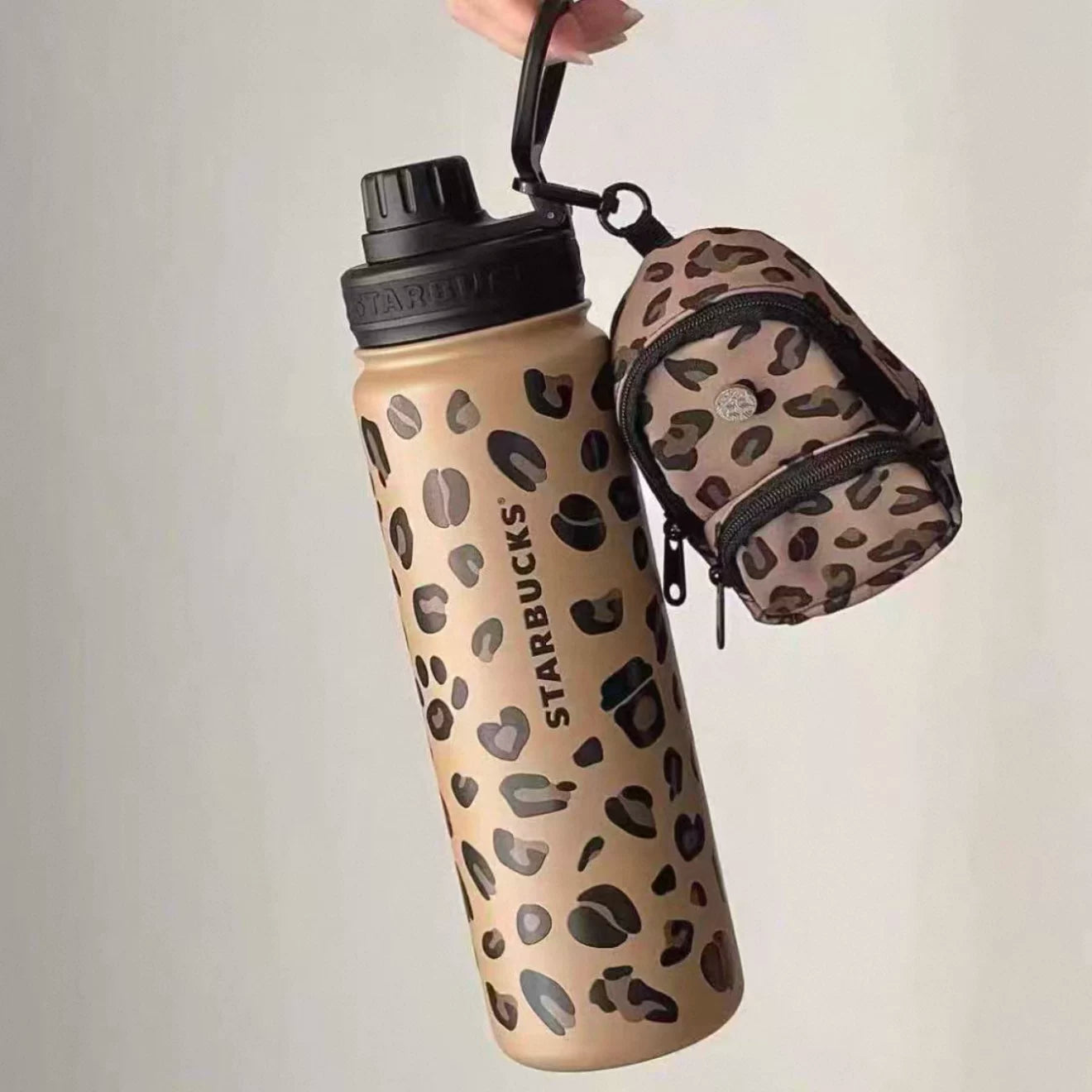 Starbucks China 2026 Leopard Print Series Stainless Steel Cup with Pendant 750ml 26.4oz