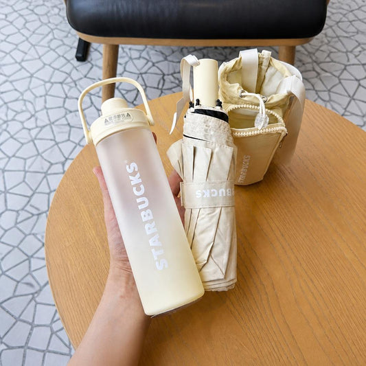Starbucks China 2026 Mood Weather Station Series 690ml plastic tumbler with cup cover and umbrella