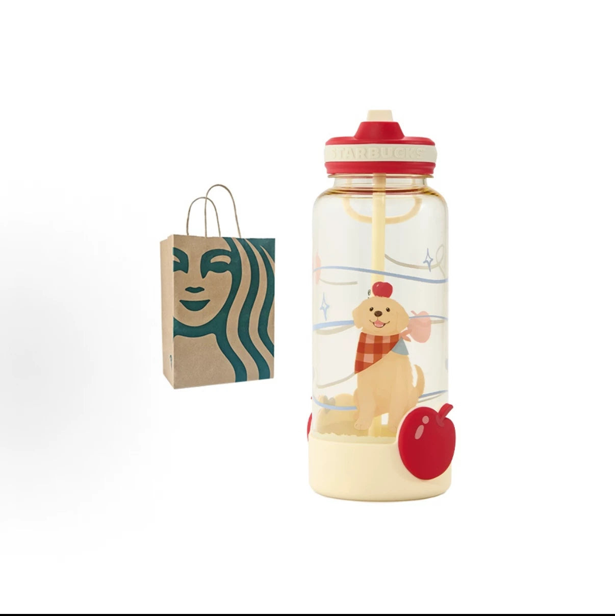 Starbucks China 2026 Paws series 1000ml large capacity plastic accompanying plastic water bottle