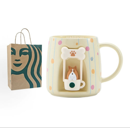 Starbucks China 2026 Paws series 414ml mug with dog swing style accessories
