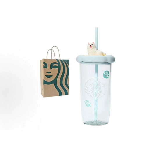 Starbucks China 2026 Paws series 500ml glass straw cup