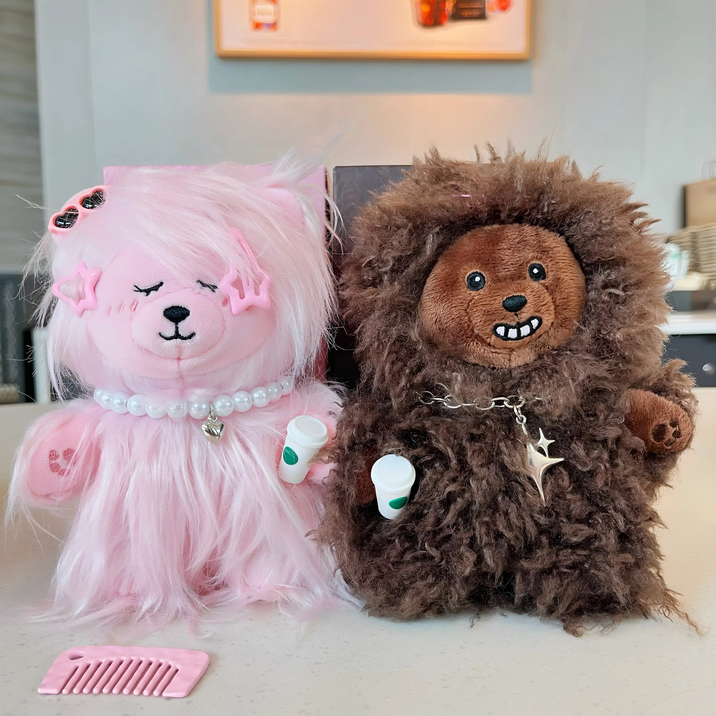 Starbucks China 2026 Qixi Limited Edition Plush Bear Keychain