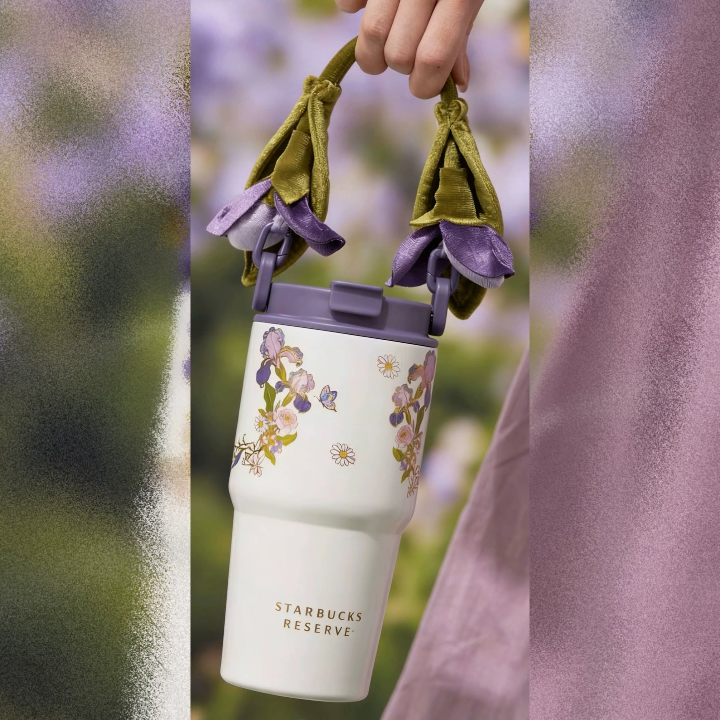Starbucks China 2026 Reserve Spring Bloom Series 580ml handle stainless steel double drink cup