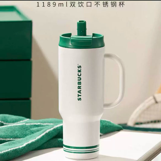 Starbucks China 2026 Retro Green Series Double Drinking Spout Stainless Steel 1189ml 40oz