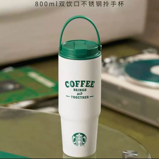 Starbucks China 2026 Retro Green Series Double Spout Stainless Steel Cup 800ml 28.16oz