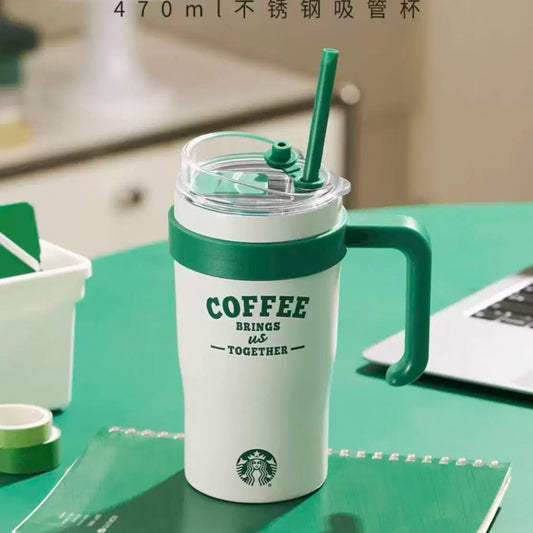Starbucks China 2026 Retro Green Series Stainless Steel Straw Cup 470ml 16.54oz