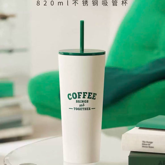 Starbucks China 2026 Retro Green Series Stainless Steel Straw Cup 820ml 28.86oz