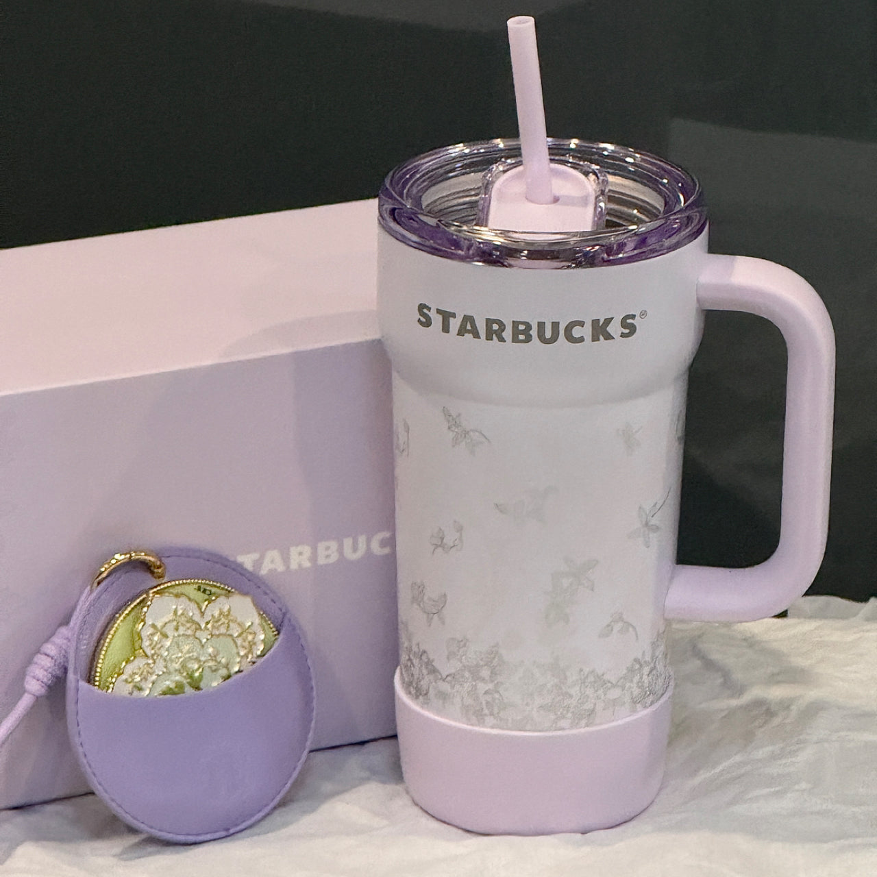 Starbucks China 2026 Spring Blessings Series 670ml stainless steel thermos cup with mirror hanging decoration