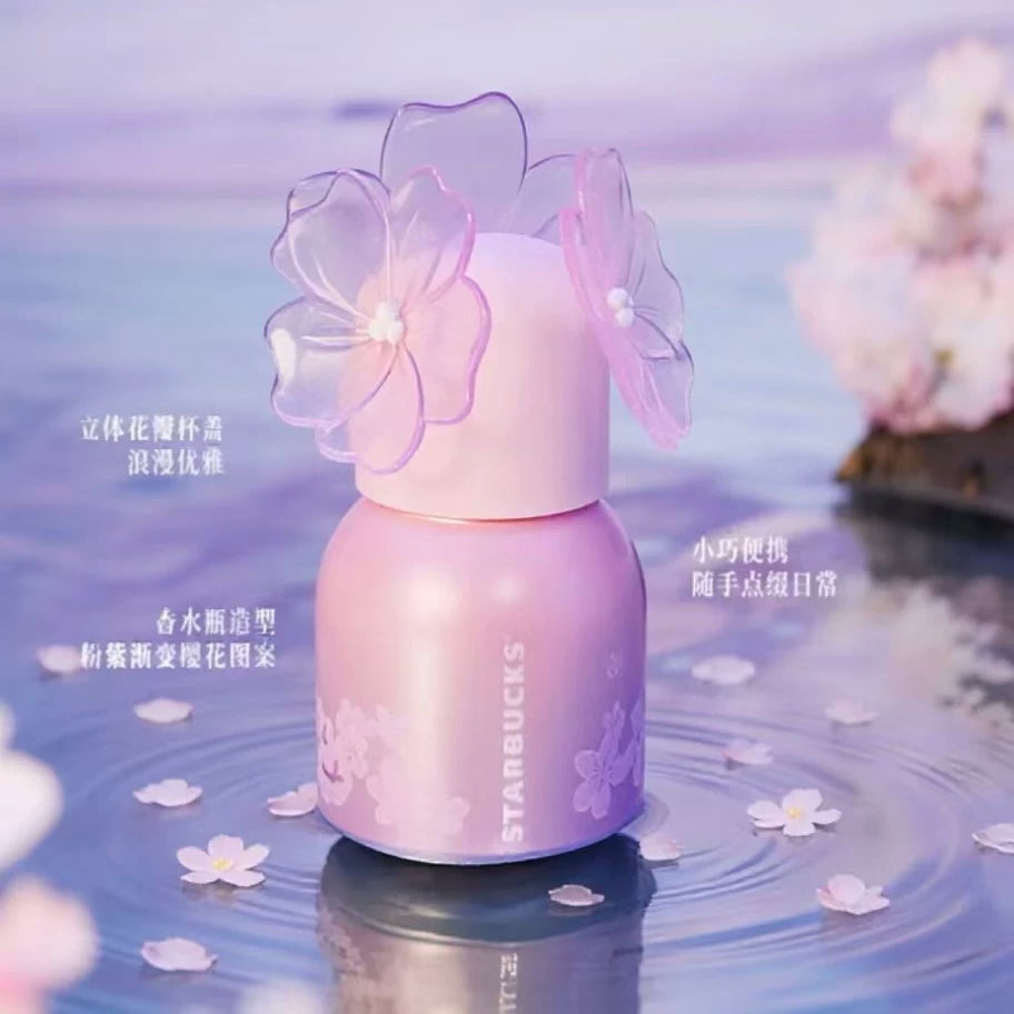 Starbucks China 2026 Spring Cherry Blossom Collection Perfume Bottle Shape Stainless Steel Cup 210ml 7.39oz