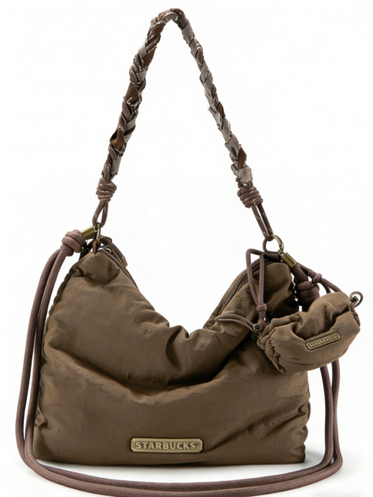 Starbucks China 2026 Sustainable Coffee Grounds Series Outdoor Multi-Function Crossbody Bag with Small Bag