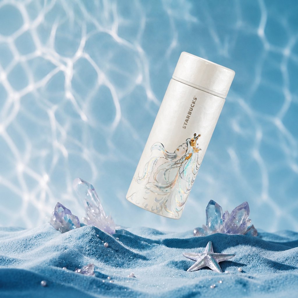 Starbucks China 2026 Undersea Wonder Series Fritillary Glossy Stainless Steel Thermos Cup 370ml 13.02oz