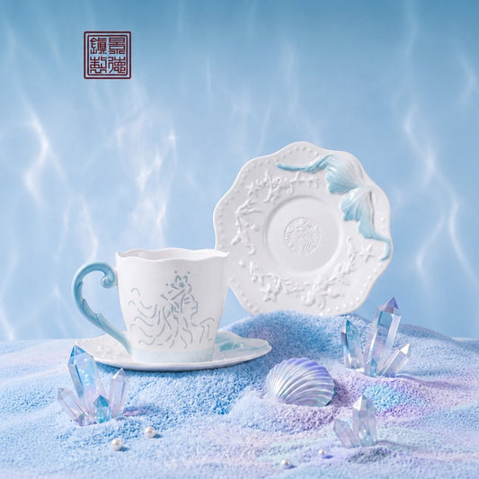Starbucks China 2026 Undersea Wonder Series Jingdezhen mug and saucer set 300ml 10.56oz