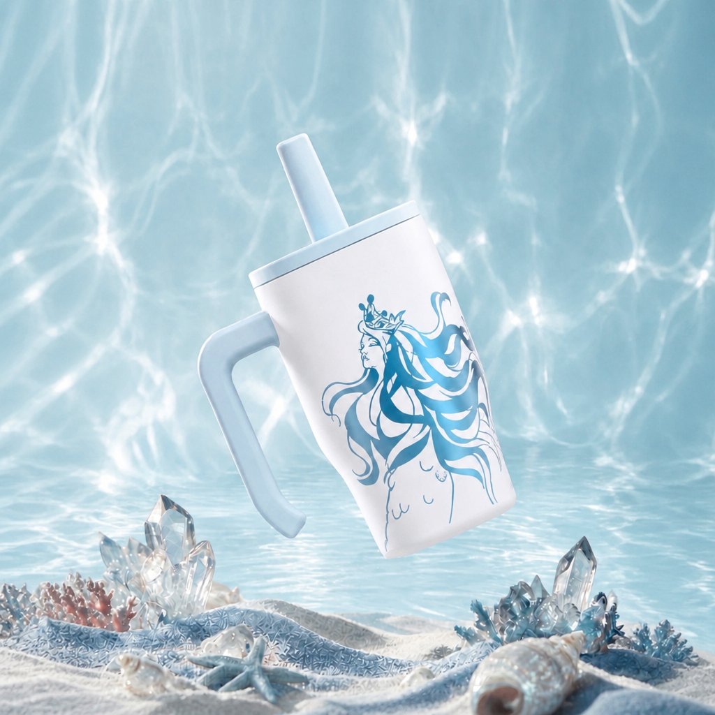 Starbucks China 2026 Undersea Wonder Series Stainless Steel Straw Cup with Handle 550ml 19.36oz