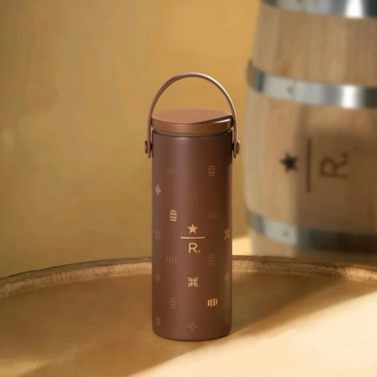 Starbucks China 2026 Whiskey Barrel-Aged Inspired Series 473ml Stainless Steel Handle Thermos Cup