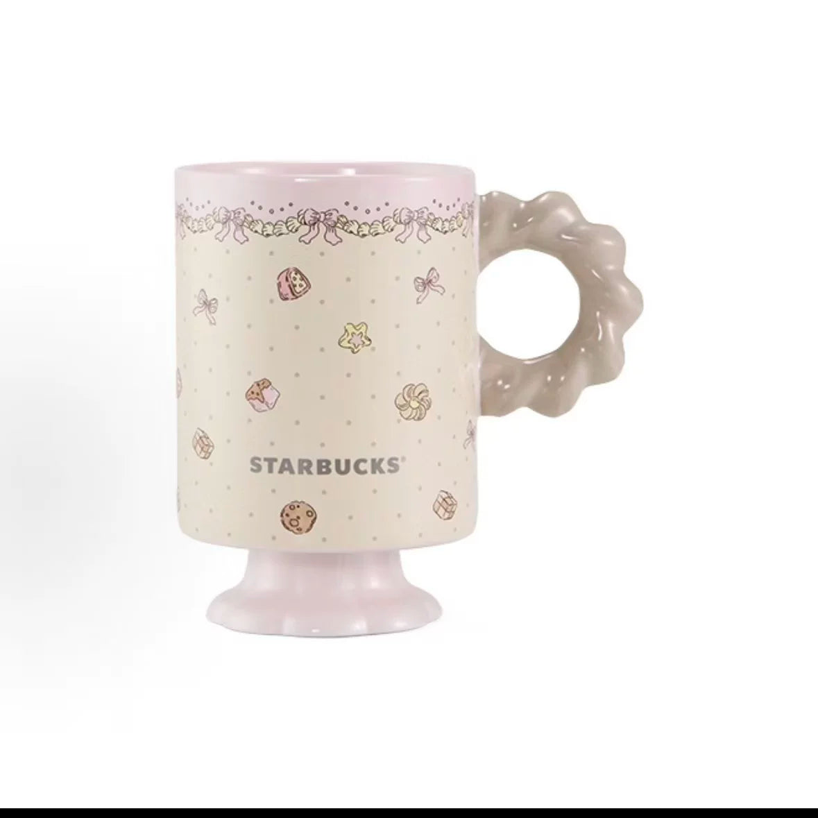 Starbucks China Summer 2026 Dessert Party Series Cookie Shape Handle Mug 355ml 12.49oz