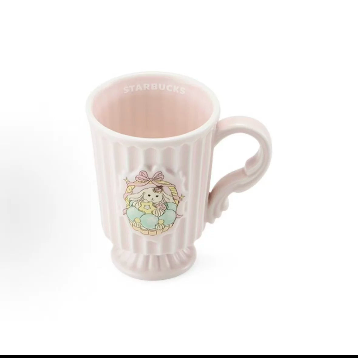 Starbucks China Summer 2026 Dessert Party Series Pink Vertical Stripe Mug 296ml 10.42oz