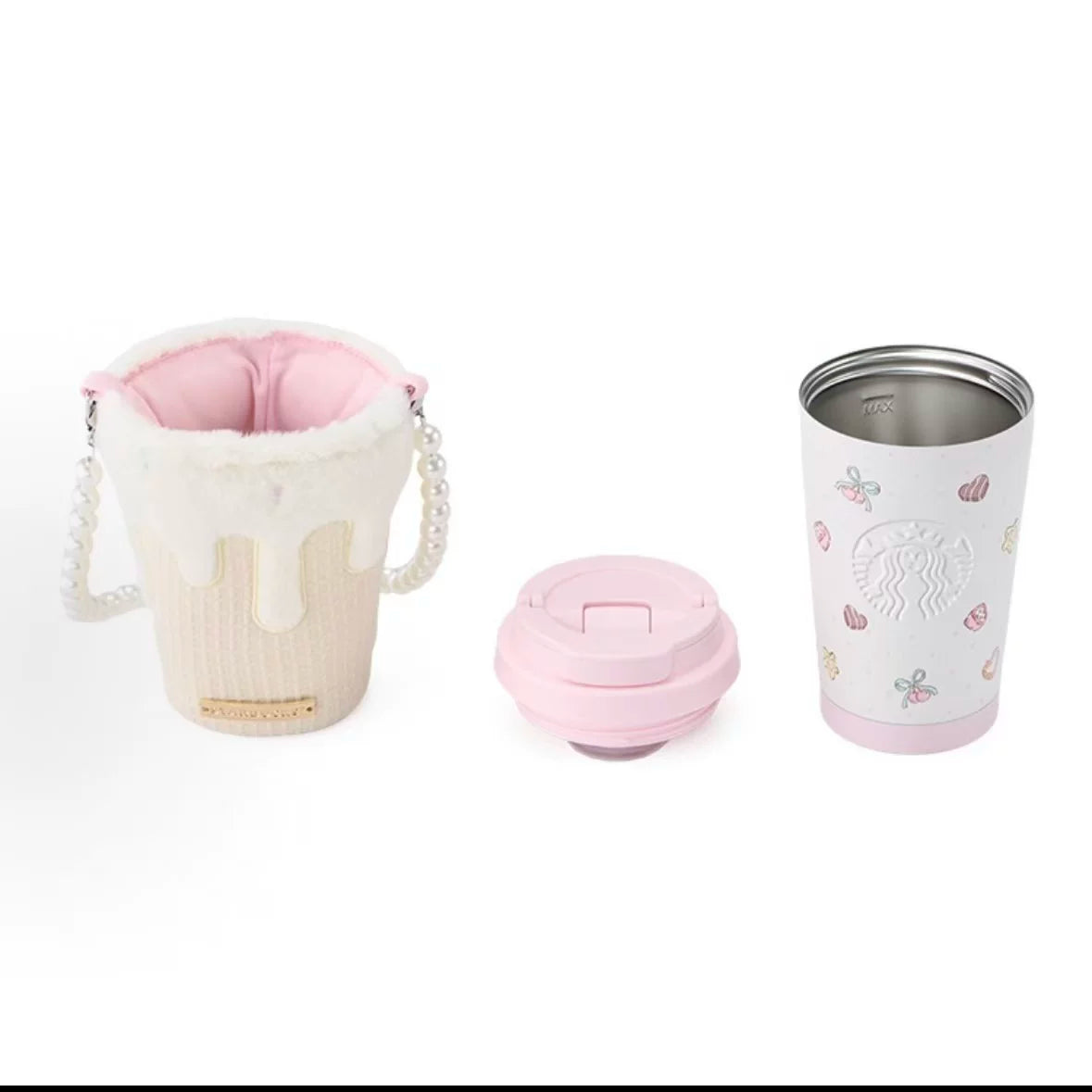 Starbucks China Summer 2026 Dessert Party Series Stainless Steel Thermos Cup Gift Box with Plush Cup Sleeve 380ml 13.37oz