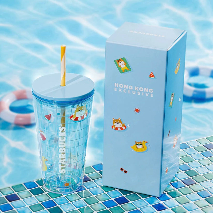 Starbucks Hong Kong Macau 2025 Summer Shiba Inu Series Plastic Cold Water Cup 591ml 20.8oz