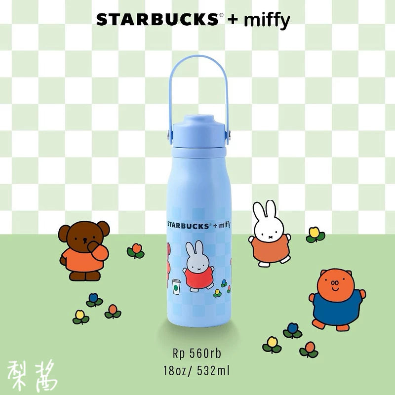 Starbucks Indonesia 2025 Miffy series Blue hand-carrying stainless steel cup 532ml