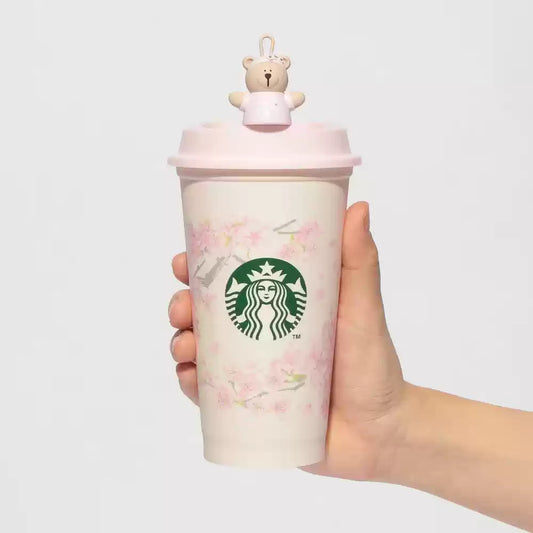 2PCS -  Starbucks Japan 2025 Sakura series reusable cup with stopper