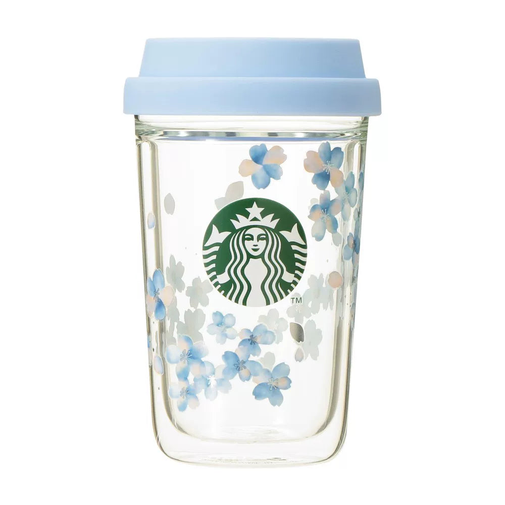 Starbucks Japan 2026 Blue Cherry Blossom Series Double Wall Glass 355ml