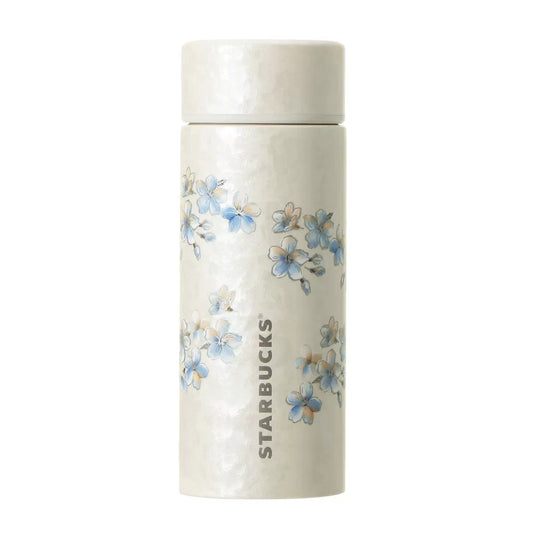 Starbucks Japan 2026 Blue Cherry Blossom Series Straight Hammered Stainless Steel Cup 355ml