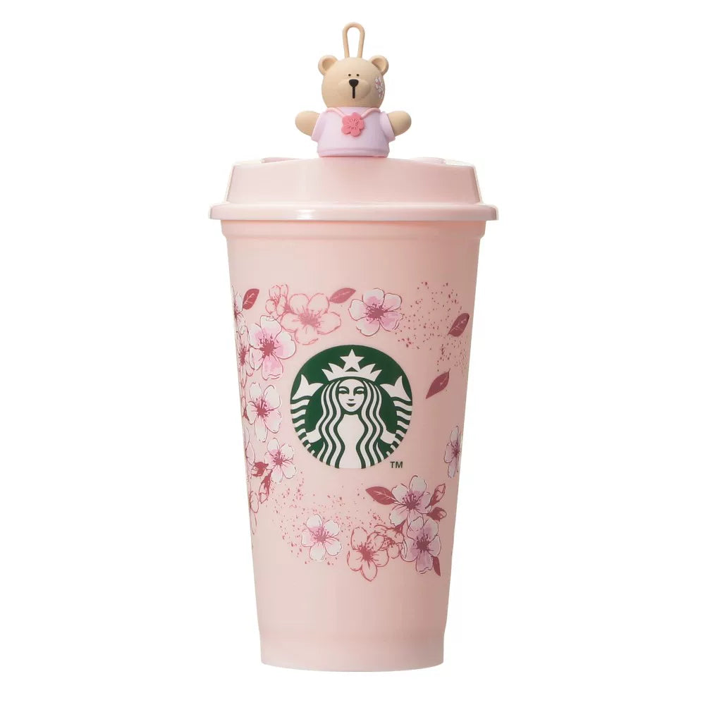 2 sets - Starbucks Japan 2026 Cherry Blossom series Sakura reusable cup 473ml+ stopper
