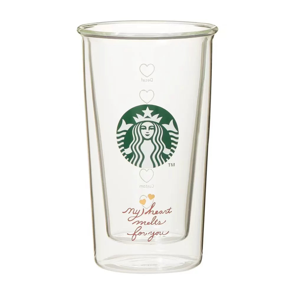 Starbucks Japan 2026 Valentine's Day Series Double-layer heat-resistant glass cup 355ml