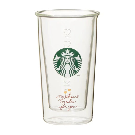 Starbucks Japan 2026 Valentine's Day Series Double-layer heat-resistant glass cup 355ml