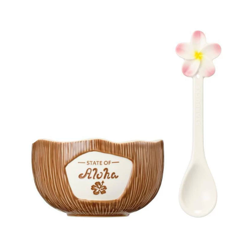 Starbucks Korea 2025 Summer Hawaiian Series Coconut Shell Bowl with Spoon