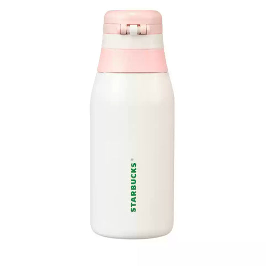 Starbucks Korea 2025 back to school series Pink cover lock thermos with sticker
