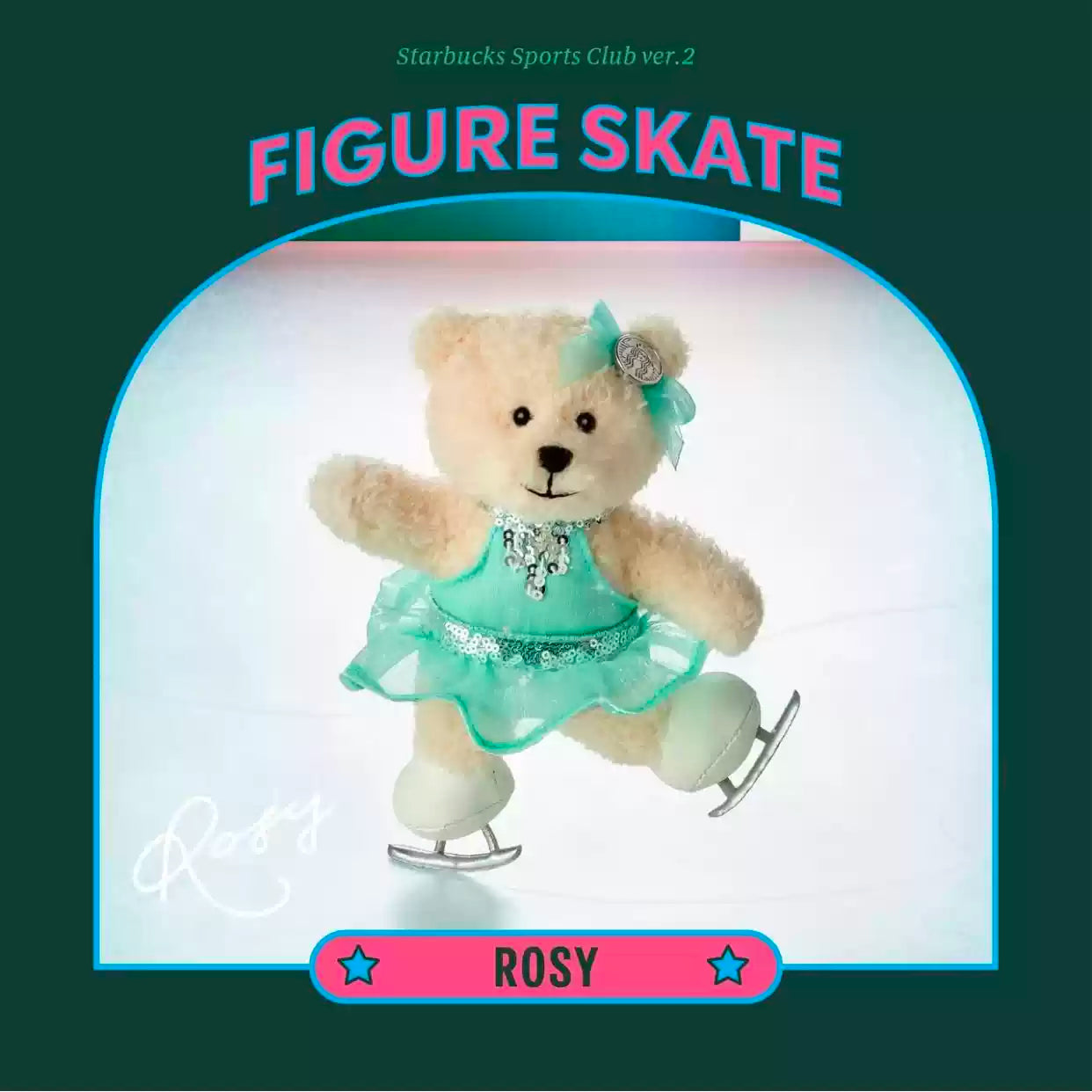 Starbucks Korea 2025 bearista sports keychain ROSY skates