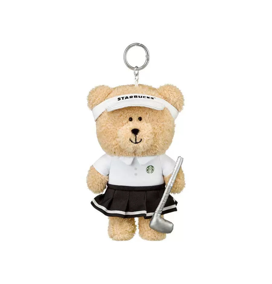 Starbucks Korea 2026 Golf Series White Clothes Bear Keychain