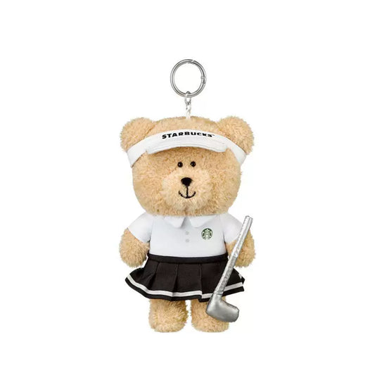 Starbucks Korea 2026 Golf Series White Clothes Bear Keychain