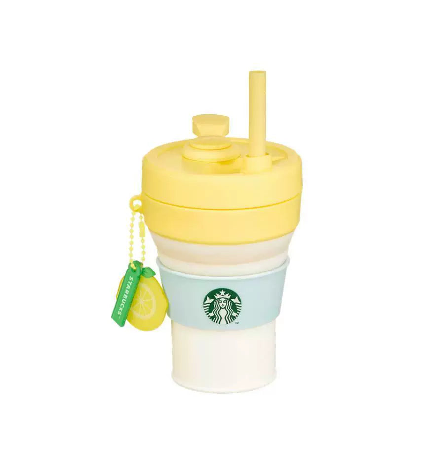 Starbucks Korea Summer 2026 Mediterranean-Style Series Silicone Foldable Straw Cup 450ml 15.84oz