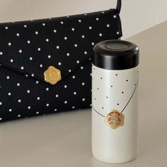 Starbucks Polka Dot Wonderland Series 220ml Polka Dot Wax Seal Stainless Steel Mug with bag