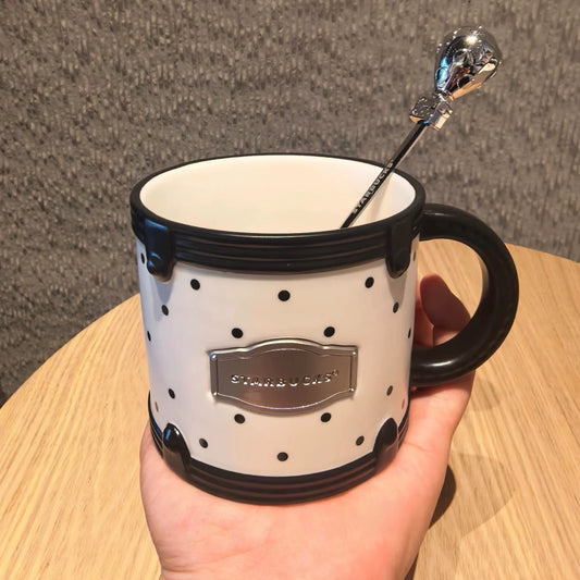 Starbucks Polka Dot Wonderland Series 370ml Polka Dot Wonderland Mug with Stirring Stick