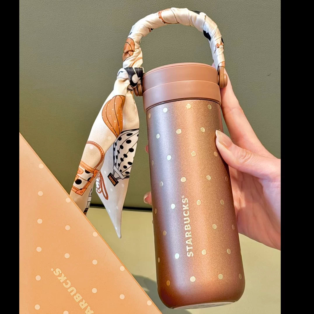 Starbucks Polka Dot Wonderland Series 430ml Polka Dot Elegant Portable Stainless Steel Insulated Mug