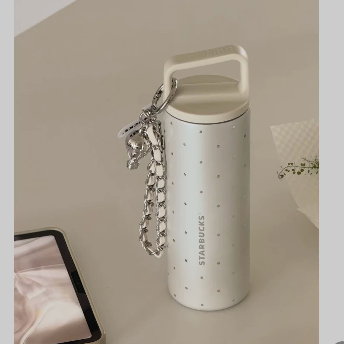 Starbucks Polka Dot Wonderland Series 473ml MiiR Co-Branded Stainless Steel Tumbler with Phone Charm