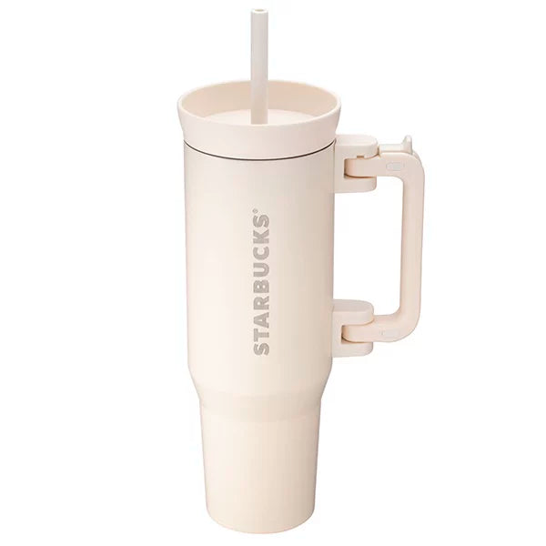 Starbucks Taiwan 2025 Summer Mediterranean Style Series Beige stainless steel handle to recharge TOGO cold water cup