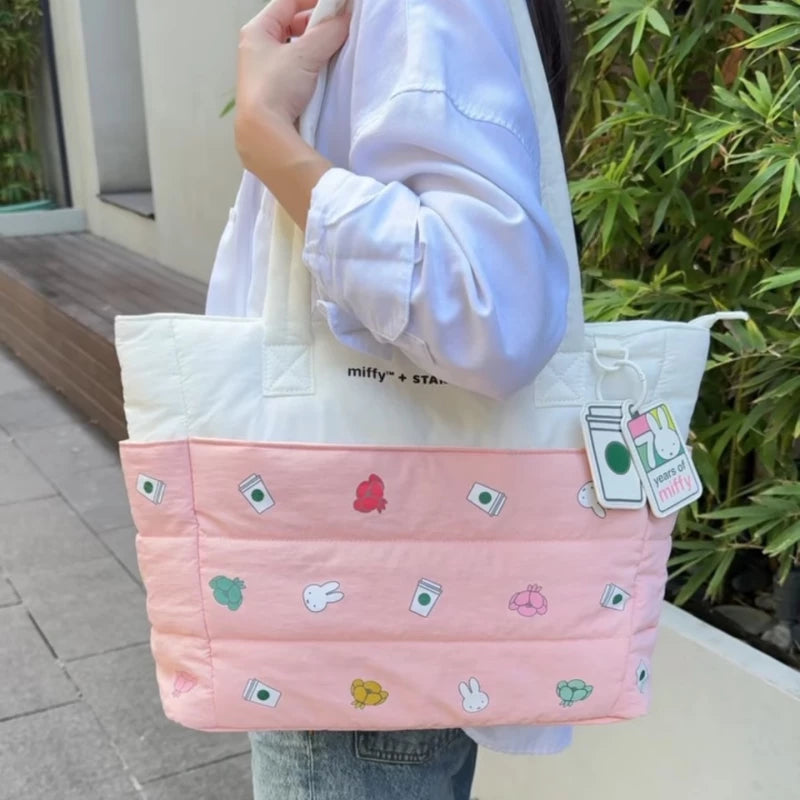 Starbucks Taiwan 2025 miffy co-brand series quilted tote bag
